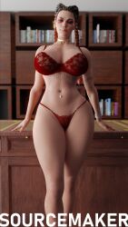 1girls 3d 4k absurdres apex_legends blender bra breasts cleavage female female_only highres huge_breasts loba_(apex_legends) looking_at_viewer panties solo sourcemaker