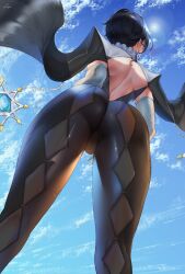 1girls 2022 absurd_res alternate_version_available araneesama artist_signature ass ass_focus ass_shot back back_view backless_outfit bayonetta bayonetta_(character) bayonetta_2 big_ass black_bodysuit black_hair bodysuit bubble_butt cameltoe cutesexyrobutts_(style) dat_ass fat_mons female female_only hi_res huge_ass long_legs low-angle_view nice_ass nintendo outdoors short_hair solo thick_thighs thighs tight_bodysuit tight_clothing tight_fit very_high_resolution