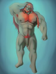 balls bara flaccid ganondorf ganondorf_(hyrule_warriors) gay green_skin hairy hyrule_warriors male male_only muscles muscular nude penis salmaneyes64 solo solo_male the_legend_of_zelda