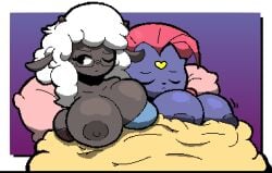 2girls anthro big_breasts multiple_girls pixel_art pokémon_(species) pokemon severingaxis183 tagme weavile windreg