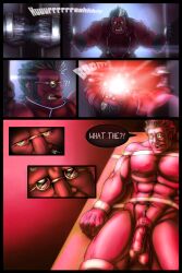 balls big_balls big_penis blazblue hanging_balls iron_tager larger_male male male_only muscular ogre penis red_skin rhocomics solo_male