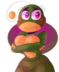 1girls alpha_channel arms_over_chest artist_signature bare_shoulders blush breasts clothed clothing crossed_arms eyelashes female female_only five_nights_at_freddy's freddy_fazbear's_pizzeria_simulator frog frog_girl green_body green_skin happy_frog looking_at_viewer no_bra no_humans no_nipples no_visible_genitalia pants pink_eyes png purple_eyes robot robot_girl solo thighs topless transparent_background transparent_png yellow_chest