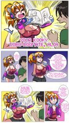 1boy 1boy1girl 1girls alia alternate_costume bimbo bimbo_robot_girl bimbofication comic edit female_focus large_breasts lighthearted lipstick mega_man mega_man_x robot robot_girl sex_toy slutty_outfit thick_thighs vogol