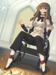 1girls ball_gag blush bondage boots bound bound_ankles bound_to_chair bound_wrists chair chair_bondage disability duct_tape fate/apocrypha fate_(series) female female_only fiore_forvedge_yggdmillennia gag gagged helpless kaddo red_tape restrained rotor scared sex_toy shoes solo solo_female tape tape_bondage taped_ankles taped_to_chair taped_wrists vibrator vibrator_in_pussy vibrator_under_clothes vibrator_under_panties wheelchair white_ball_gag