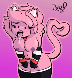 ahe_gao animal_humanoid animated big_breasts cat_tail catgirl collar egirl friday_night_funkin jasond minus nickygirl pink_hair pink_skin submissive