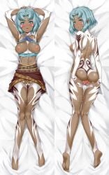 2girls ass breasts dakimakura_design darkmaya female godzilla:_monster_planet godzilla:_the_planet_eater maina miana multiple_girls nude_female pussy thigh_gap uncensored undressing