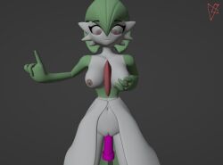 big_breasts blender dildo_in_pussy gardevoir one_hand_on_breast pokemon pokemon_(species) pussy smile