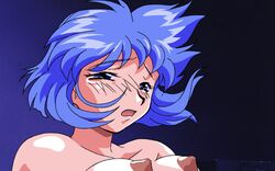 1girls 90s animated blue_eyes blue_hair bouncing_breasts breasts female game_cg large_breasts lilia_milcrave nipples nude offscreen_sex open_mouth sex short_hair sogna solo tears viper_(series) viper_f40