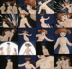 anime_screencap blue_eyes blue_hair breasts brown_hair cap cream_lemon erika_(lemon_angel) flying high_resolution long_hair midnight_anime_lemon_angel miki_(lemon_angel) nipples nude oldschool orange_hair ova screencap tied_hair tomo_(lemon_angel) twintails