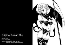 demon_girl garter_belt genshi lingerie monochrome original scythe stockings thighhighs underwear