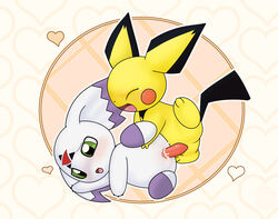 color crossover culumon digimon digimon_(species) digimon_tamers female fur furry interspecies male nintendo pichu pokemon sex straight tricksta vaginal_penetration