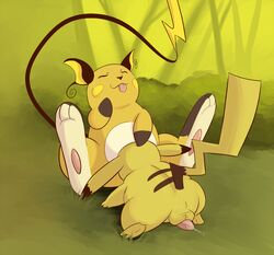 larvitar_(artist) male/ambiguous nintendo pikachu pokemon pokemon_(species) raichu