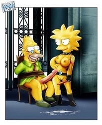 abraham_simpson bound breasts color cum famous-toons-facial female grandfather_and_granddaughter human incest lisa_simpson male nipples nude penis standing tagme the_simpsons vulva yellow_body