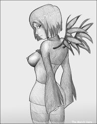 1girls breasts disney disney_channel disney_xd fairy fairy_wings female female_only greyscale marchhare64 monochrome nipples signature solo tagme toon_disney w.i.t.c.h. will_vandom wings