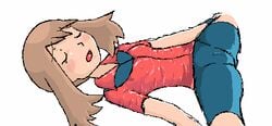 1girls animated asleep bloggerman brown_hair faceless_male female_ejaculation human human_only loop looping_animation may_(pokemon) nintendo no_bandana no_consent pixel_animation pixel_art pokemon pokemon_rse shiny_clothes sleep_molestation sleeping unaware white_background