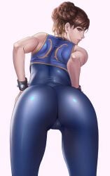 1girls big_ass big_breasts brown_eyes brown_hair chun-li dantewontdie dat_ass female female_only long_legs short_hair solo street_fighter street_fighter_alpha