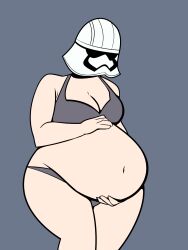 1girls belly bewildered-angel big_belly bra captain_phasma female female_only helmet hyper panties pregnant solo_female star_wars underwear