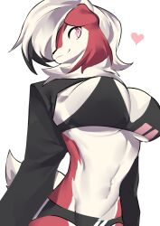 1girls anthro aspirindabaitu big_breasts female furry lycanroc midnight_lycanroc mx99926 nintendo pokémon_(species) pokemon solo_female tagme