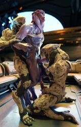 3d 3d_(artwork) absurd_res alien angara anthro digital_media_(artwork) erection fellatio gay genitals group group_sex handjob hi_res humanoid kett_(race) male male/male male_only mass_effect mass_effect_andromeda nude oral penile penis purple_body purple_skin ralic_turman sandwich_position sex threesome trio video_games yaoi