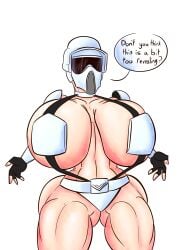 2022 big_breasts bobafettsimp choker female female_stormtrooper helmet scout_trooper standing star_wars stormtrooper