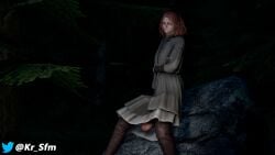 1futa 3d clothed clothing elden_ring forest fromsoftware futa_only futanari human kr_sfm light-skinned_futanari light_skin looking_at_viewer melina_(elden_ring) mostly_clothed self_upload sitting solo