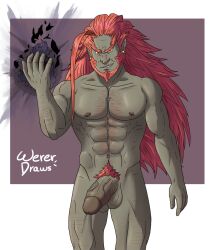 balls bara big_balls big_penis boner erection ganondorf gay hairy hyrule_warriors male male_only muscles muscular nude penis solo solo_male the_legend_of_zelda wererdraws