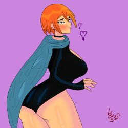 1girls ben_10 big_ass big_breasts cartoon_network female female_only future_gwen green_eyes gwen_tennyson kennysparda(artist) solo straight_hair