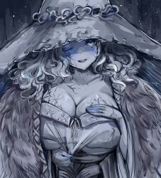 big_breasts blue_eyes blue_skin cracked_skin elden_ring fromsoftware hdhdhd multi_arm multi_limb ranni_the_witch solo tagme witch witch_hat