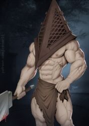 apron bara beefy blood daddy helmet humanoid loincloth male male_only manly muscles muscular muscular_male muscular_thighs pale-skinned_male pale_skin pyramid_head reiner55 scars silent_hill silent_hill_(film) solo thick_thighs topless topless_male tough_guy veiny_muscles weapon