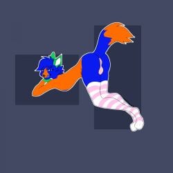 anthro anus clothing girly hi_res hybrid kety-folf legwear male solo thigh_highs yogurtfrosting