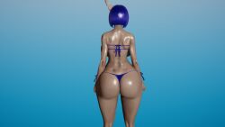 3d back_view bikini blue_hair hudo_drio huge_ass mega_man mega_man(classic) short_hair splash_woman tagme wide_hips