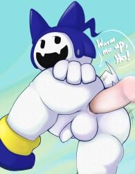 anal anthro ass atlus balls capcapom demon faceless_character faceless_male genitals hi_res imp jack_frost_(megami_tensei) looking_back male male/male megami_tensei penis solo video_games