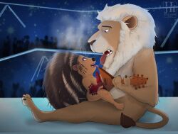 ahe_gao anthro ash_(sing) bodily_fluids breath breathing clay_calloway_(sing) concert cum cum_inside duo eye_contact felid female from_front_position genital_fluids guitar hi_res illumination_entertainment ilovejudyhopps kissing lion looking_at_another looking_pleasured lying male male/female mammal missionary_position musical_instrument nude on_back pantherine playing_guitar playing_music plucked_string_instrument porcupine rodent saliva saliva_on_tongue saliva_string sex sing_(movie) sing_2_(movie) stage stage_lights string_instrument thrusting tongue tongue_out voyeur