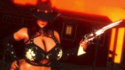 1boy 1girls animated barrel beer big_breasts bouncing_breasts breasts cowgirl gun huge_breasts large_ass large_breasts ozisan rape red_hair revolver rough_sex sound standing_sex tagme thick_ass thick_thighs vaginal vaginal_penetration video voluptuous wild_west