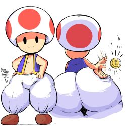 big_ass clothed coin elchilenito femboy huge_ass male_only mario_(series) mob_face nintendo smacking_ass smacking_own_ass super_mario_bros. toad_(mario)