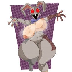 big_ass big_breasts bouncing_breasts bunny_costume bunny_girl bunny_tail curvy five_nights_at_freddy's five_nights_at_freddy's:_security_breach jumping looking_back rabbit sketchyboi08 solo sweat sweaty_breasts vanny_(fnaf)