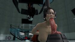 1girls 3d animated arms_tied_behind_back bad_end black_hair boss_fight capisoto chell claw dark_hair deepthroat defeated dildo dominated dubious_consent eyes_rolling_back female fixed_dildo forced gagging game glados half-dressed hands_behind_back held_up lying_on_stomach mp4 oral portal_(series) red_dildo revenge self_upload sex_toy slurp sound topless upright_dildo valve valve_(company) video video_game video_game_character video_games