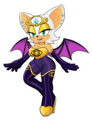 alternate_costume bodysuit elbow_gloves gloves gold latex latex_gloves mobian_(species) piercings rouge_the_bat sega sonic_(series) sonic_the_hedgehog_(series) sylvy tagme treasured_hunter