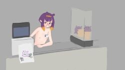 1girls artist_request fan_mascot_(vtuber) female female_only flat_chest hololive hololive_english hololive_myth naked ninomae_ina'nis orange_hair purple_hair short_hair small_breasts tagme tako_(ninomae_ina'nis) virtual_youtuber