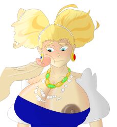 1girls big_balls big_breasts big_penis blonde_hair blush dreamworks fairy_tales goldilocks goldilocks_and_the_three_bears heart-shaped_pupils huge_breasts looking_at_penis nipples penis_on_face public_domain puss_in_boots_(dreamworks) puss_in_boots_(film) puss_in_boots_the_last_wish shrek_(series) simple_background