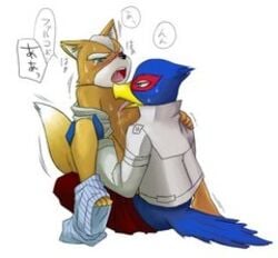 anthro clothes color falco_lombardi fox fox_mccloud fur furry furry_only gay interspecies male male_only multiple_males nintendo no_humans pheasant sitting star_fox tagme yaoi