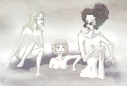 3girls brook brook_(one_piece) duskchant female female_only human multiple_girls one_piece rule_63 silvers_rayleigh yorki