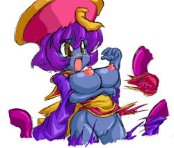 1girls belly_bulge big_breasts blue_skin blush breasts capcom chibi clothing darkstalkers hat hirose_tsunami hsien_ko jiangshi lei-lei lei_lei medium_breasts nipples partially_clothed pussy tagme tears tentacle tentacle_rape tentacle_sex torn_clothes