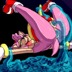 amy_rose anal anthro anus ass breasts chaos_(sonic) double_penetration female furry held_down legs_up mostly_nude nipple nude on_back pixel_art r-fenrir rape restrained sega sonic_(series) tentacle tentacle_rape vaginal_penetration