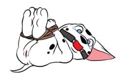 101_dalmatians bondage c0nnerc00n cadpig canine cub disney dog female female_only feral fur gag gagged mammal pussy solo tagme