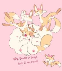 anatomically_correct anatomically_correct_genitalia anatomically_correct_pussy animal_genitalia animal_penis animal_pussy big_breasts blondie_(labbit1337) bodily_fluids breasts canid canine canine_genitalia canine_penis canine_pussy duo eating english_text eyelashes feral fox futanari genital_fluids genitals herm hermaphrodite intersex labbit1337 lagomorph leporid mammal multi_genitalia one_eye_closed peeing penis pussy rabbit text thinking urine wink