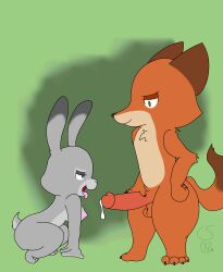 2022 anthro ass ball_tuft balls bodily_fluids breasts canid canine catscratch08th chest_tuft cum digital_drawing_(artwork) digital_media_(artwork) disney duo elbow_tufts female fox genital_fluids genitals green_eyes hi_res judy_hopps lagomorph large_breasts leaking_cum leporid looking_at_another looking_at_genitalia looking_at_partner looking_at_penis looking_down male male/female mammal nails nick_wilde nipples open_mouth paws penis purple_eyes rabbit signature tuft zootopia