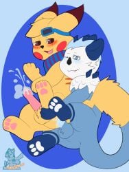 anal anal_sex bodily_fluids cum cum_in_ass cum_inside genital_fluids hi_res lutrine male male/male mammal mustelid nintendo penetration pikachu pokémon_(species) pokemon sparky_the_chu_(character) syngie_(artist) video_games