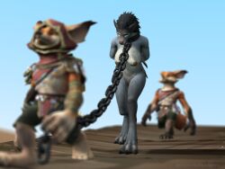 3d anthro chains collar erontauren female hood male naked sfm slave tagme vulpera warcraft worgen world_of_warcraft