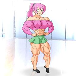 1girls abs biceps devmgf extreme_muscles huge_muscles hyper_muscles muscles muscular muscular_female original solo_female thick_thighs